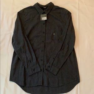 NWT Eddie Bauer Dark Grey Solid Flannel